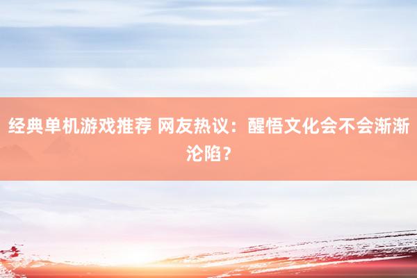 经典单机游戏推荐 网友热议：醒悟文化会不会渐渐沦陷？