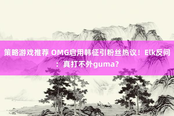 策略游戏推荐 OMG启用韩征引粉丝热议！Elk反问：真打不外guma？