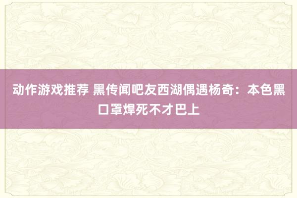 动作游戏推荐 黑传闻吧友西湖偶遇杨奇：本色黑口罩焊死不才巴上